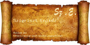 Szigriszt Enikő névjegykártya