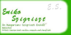 eniko szigriszt business card